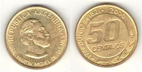 50 centavos (179. Jahrestag des Todes von General Güemes)