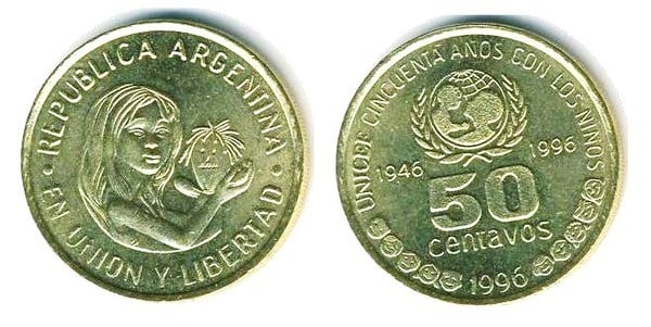 50 centavos (50-jähriges Jubiläum von UNICEF)