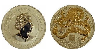 1 Dollar (Jahr des Drachen - Goldenes Silber)