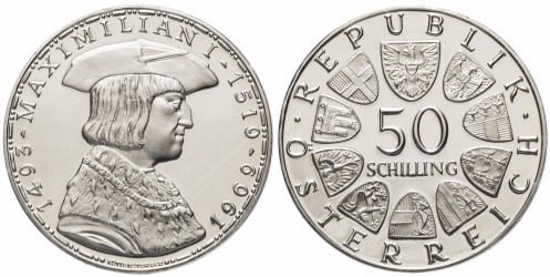 50 schilling (450. Jahrestag des Todes von Maximilian I.)