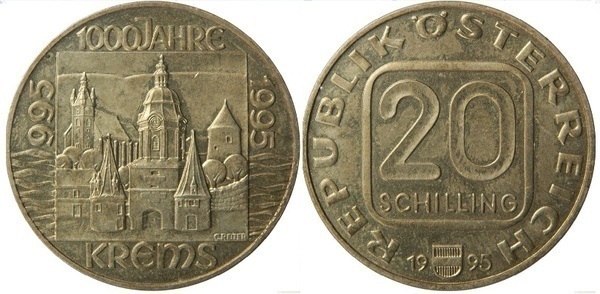 20 schilling (1.000-Jahr-Feier der Stadt Krems)