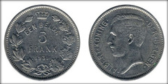 5 francs (Alberto I. der Belgen)