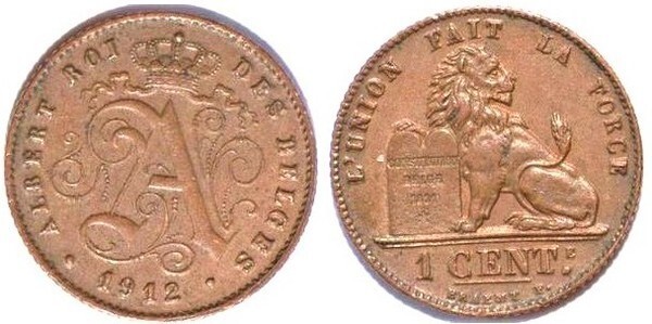 1 centime (Albert I. der Belgier)