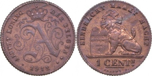 1 centime (Alberto I. der Belgen)