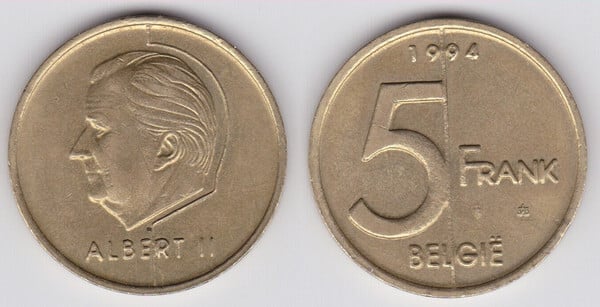 5 francs (Albert II - België)