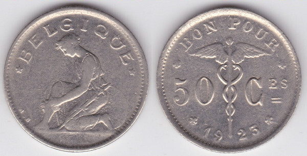 50 centimes (Albert I. - Belgien)