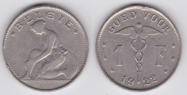 1 franc (Albert I. - België)