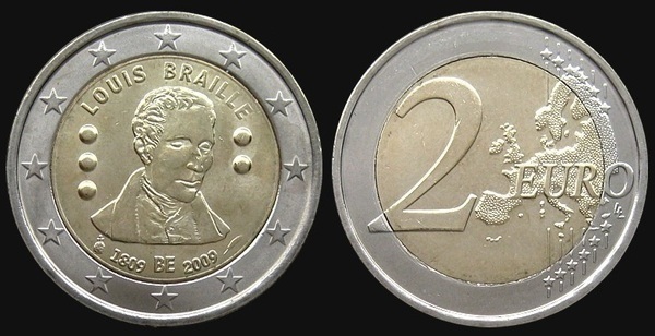 2 euro (200. Jahrestag der Geburt von Louis Braille)