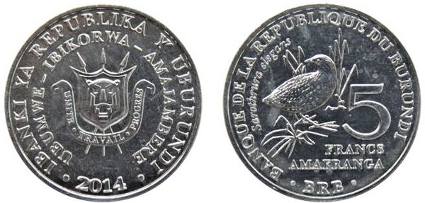 5 francs (Sarothrura elegans)