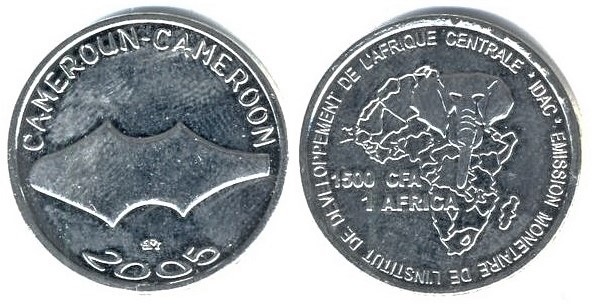 1.500 francs CFA (Primitiva moneda Mambila)