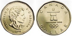 1 dollar (Glücklicher Loonie-Olympische Spiele Vancouver 2010)