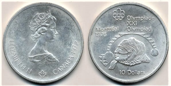 10 dollars (XXI JJ.OO. Montreal 1976 - Peso)