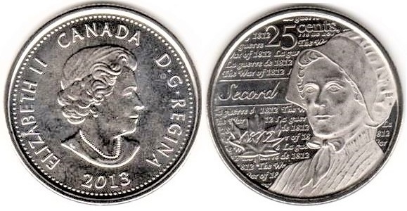 25 cents (Helden des Krieges von 1812 - Laura Secord)