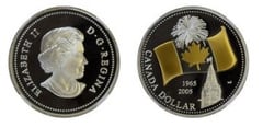 1 dollar (40 aniversario de la bandera  canadiense)