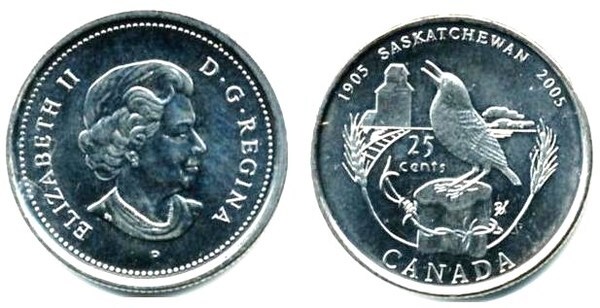 25 cents (100-jähriges Jubiläum von Saskatchewan)