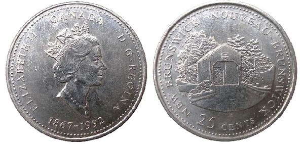 25 cents (125 Aniversario de la Confederación Canadiense)