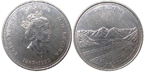 25 Cents (125. Jahrestag der kanadischen Konföderation - Yukon)