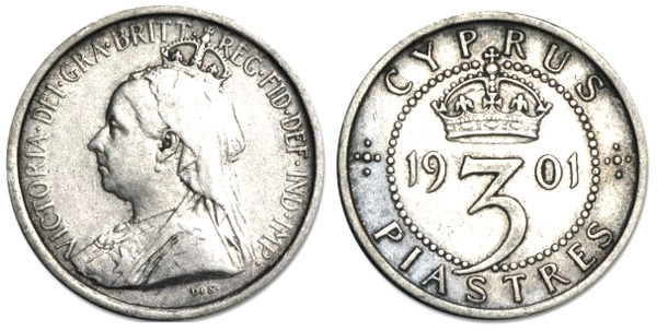 3 piastres (Königin Victoria)