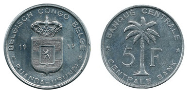 5 francs (Ruanda-Urundi-Belgien Kongo)