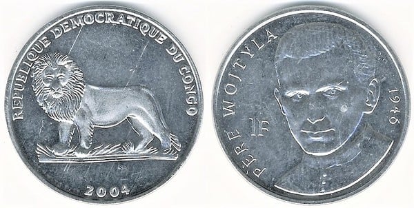 1 franc (25. Jahrestag des Besuchs von Papst Johannes Paul II.)