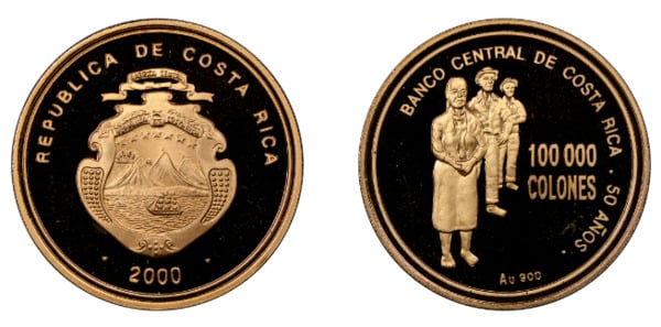 100000 colones (50 años del Banco Central de Costa Rica)