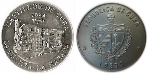 1 peso (Kubanische Schlösser - La Fuerza - Havanna)