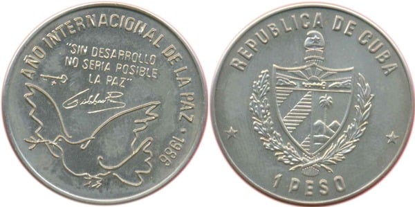 1 peso (Internationales Jahr des Friedens)