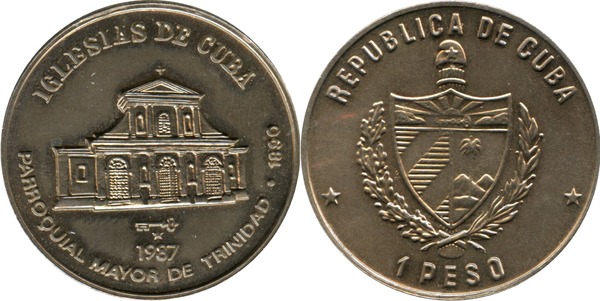 1 peso (Kubas Kirchen - Hauptpfarrkirche Trinidad)