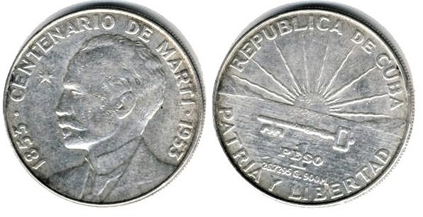 1 peso (José Martí Hundertjahrfeier)