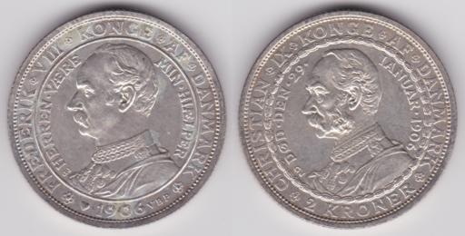 2 kroner (Tod von Christian IX. und Thronbesteigung von Friedrich VIII.)