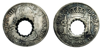 11 bits (Zentrales Loch mit Zinnen in Mexiko 8 Reales)