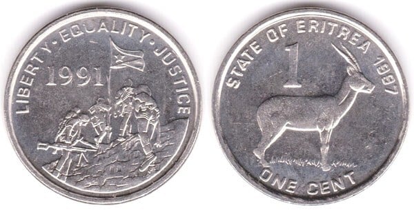 1 cent (Rotstirngazelle)