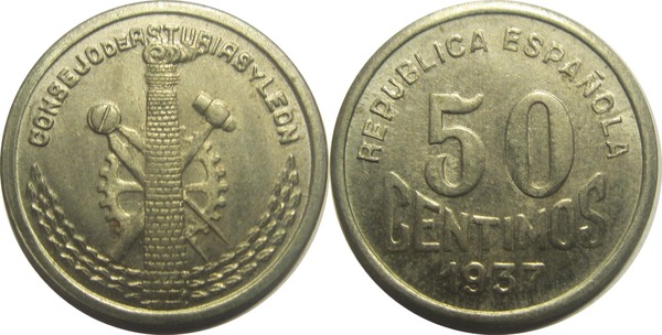 50 céntimos (Rat von Asturien und Leon)