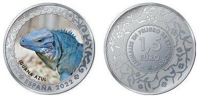 1,5 euro (Iguana azul)