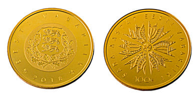 100 euro (Centenario de la República de Estonia)