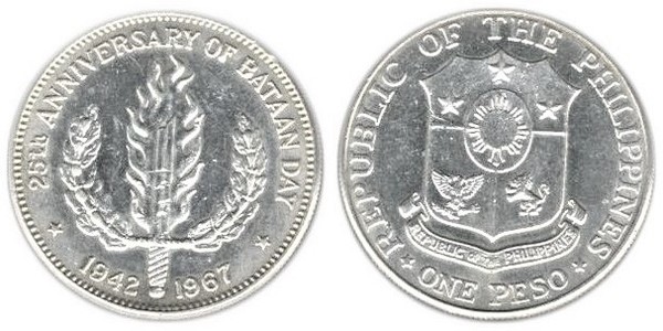 1 peso (25. Jahrestag des Bataan-Tages)