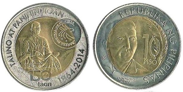 10 piso (150. Jahrestag der Geburt von Apolinario Mabini)