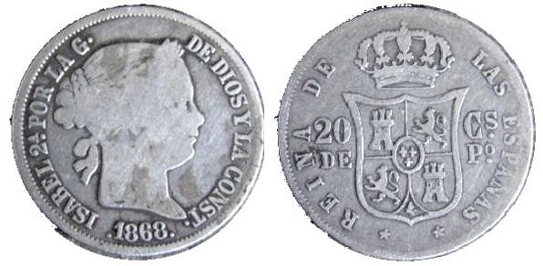 20 céntimos de peso (Spanische Kolonialzeit)