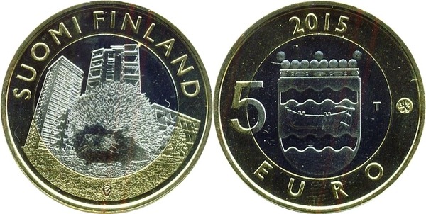 5 euro (Fauna en Uusimaa - Erizo)