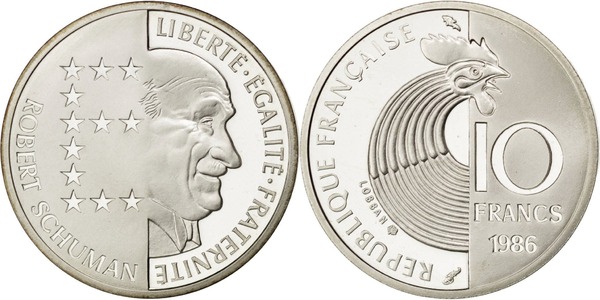 10 francs (100. Jahrestag von Robert Schuman)