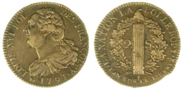 2 sols (Ludwig XVI.)