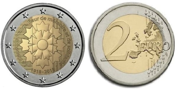 2 Euro (100. Jahrestag des Ersten Weltkriegs - Bleuet de France)