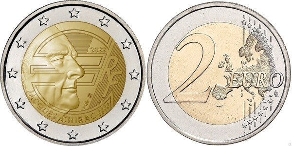 2 euro (90. Jahrestag der Geburt von Jacques Chirac)