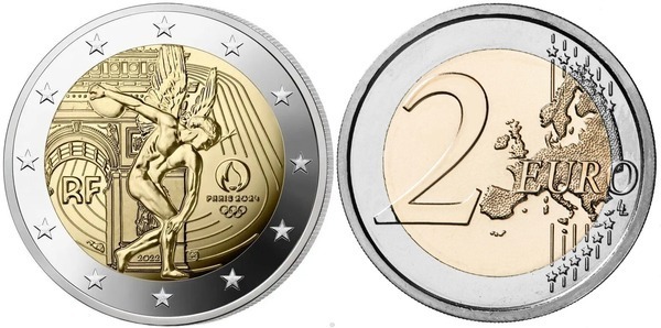 2 euro (XXXIII. Olympische Spiele - Paris 2024 - Diskus)