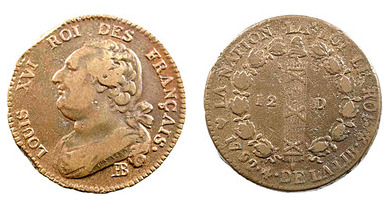 12 Denier (Ludwig XVI.)