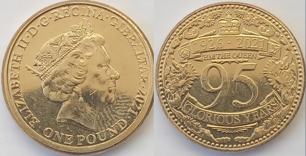 1 pound (95. Jahrestag der Geburt von Elizabeth II.)