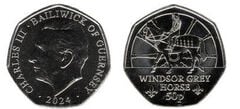 50 Pence (200. Jahrestag des Königlichen Marstalls - Windsor Grey Horse)