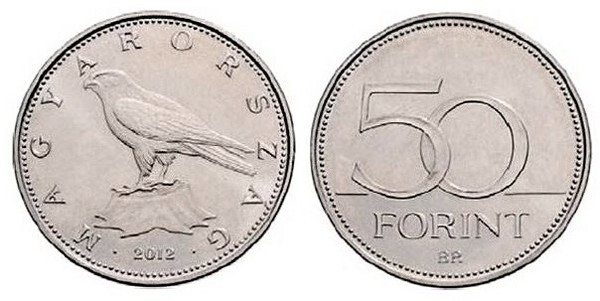 50 forint (Sakerfalke Vogel (Falco cherrug))