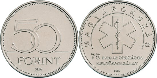 50 forint (75-jähriges Bestehen - National Ambulance Service)