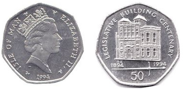 50 pence (Hundertjähriges Bestehen des Parlamentsgebäudes)